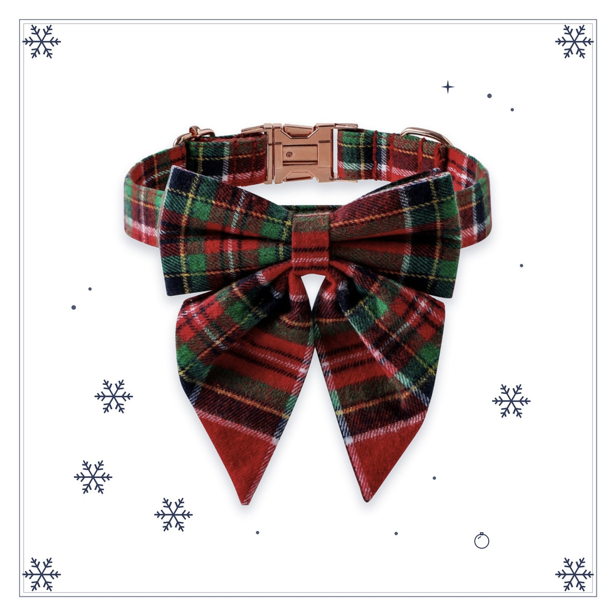Christmas Red Plaid Swallowtail Bow Collar